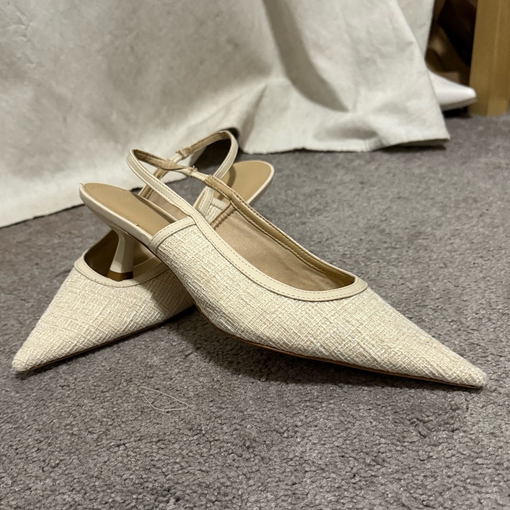 H&M Cream Pointed Toe Heels